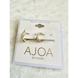 AOJA by Nadri small gold hoops with precious metal plating ￼